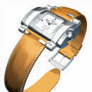 MONTRE NOCTUA - LA CHOUETTE D'OR par Michel BECKER Vue d'ensemble de la montre avec bracelet cuir naturel